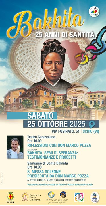 Locandina 25esimo anniversario canonizzazione di Bakhita