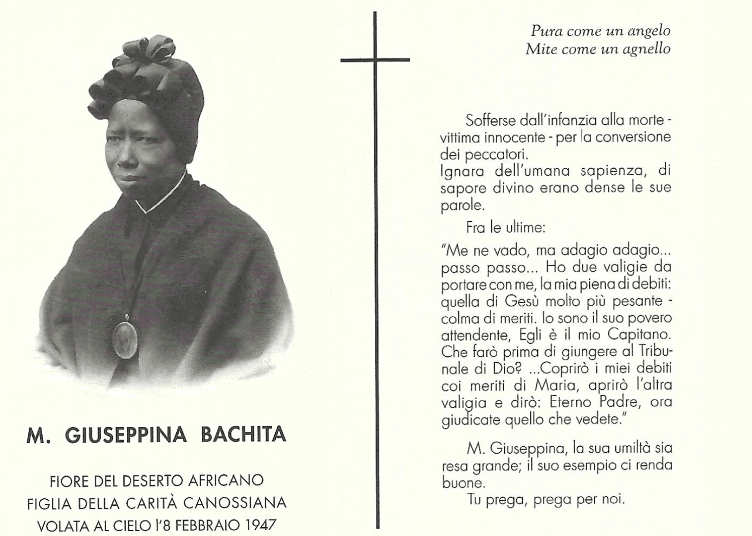 Bakhita, piccola grande donna del nostro tempo.