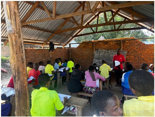 Aula della scuola di Yambio in Sud Sudan.
